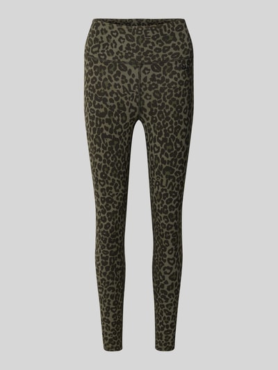 Produktfoto, Leggings aus Viskose-Mix von Lala Berlin im Leopardenmuster, enge Passform, elastischer Bund, High Waist, knöchellang