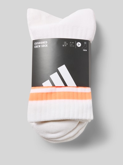 Produktfoto, Socken mit Label-Print im 3er-Pack von adidas Sportswear aus weißem Baumwoll-Mix mit Stretch-Anteil und geripptem Abschluss.