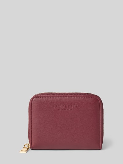 Seidenfelt Portemonnee met label in reliëf, model 'YLVA' Donkerrood - 1