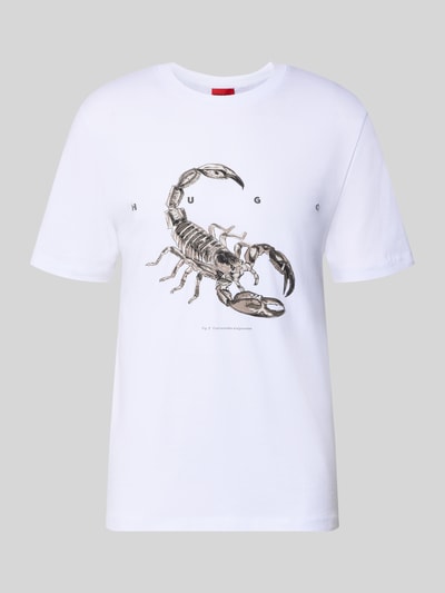 HUGO Regular Fit T-Shirt aus reiner Baumwolle Modell 'DISCORB' Weiss 2