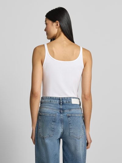 OPUS Slim Fit Tank Top aus Baumwoll-Mix Modell 'Ina/Dailies' Weiss 5
