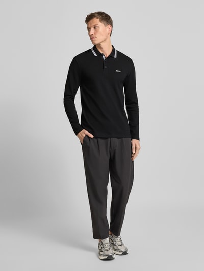BOSS Green Koszulka polo o kroju regular fit z czystej bawełny model ‘PLISY’ Czarny 1