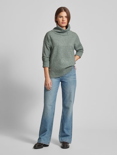 Vero Moda Pullover mit Wasserfall-Ausschnitt aus weichem Material-Mix Modell 'DOFFY' Schilf 1