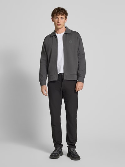 BOSS Green Regular Fit Sweatjacke aus Baumwoll-Mix Modell 'FUTURE' Dunkelgrau 1