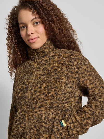 PIECES Regular Fit Teddyjacke mit seitlichen Eingrifftaschen Modell 'KATTY' Hazel Melange 3