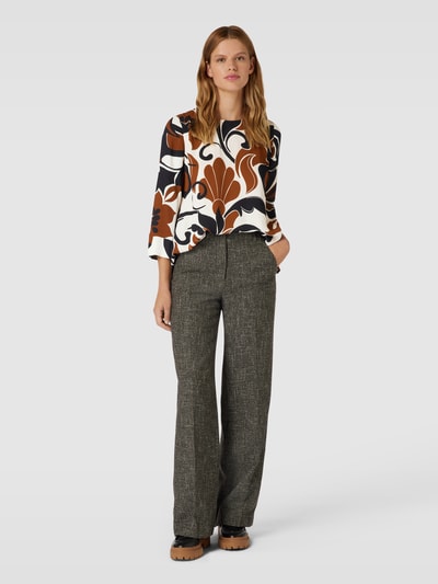 Luisa Cerano Blusenshirt aus Viskose mit Allover-Muster Offwhite 1