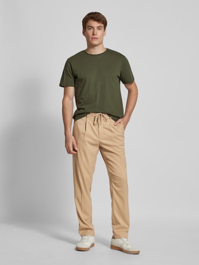 SELECTED HOMME Tapered Fit Stoffhose mit Bundfalten Modell 'LEROY' Sand 1