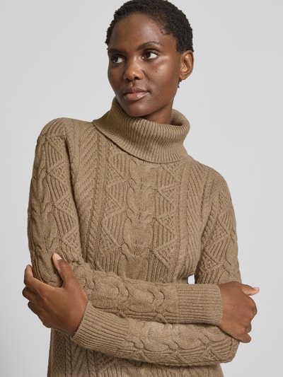 Lauren Ralph Lauren Strickkleid aus Lammwolle-Mix mit Rollkragen Beige 3