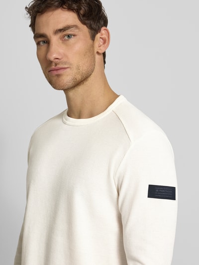 Tom Tailor Regular Fit Langarmshirt aus Baumwoll-Mix Offwhite 3