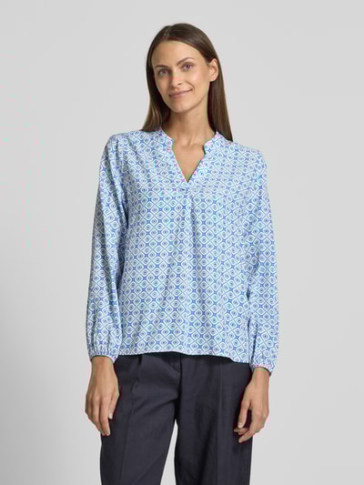 ZABAIONE Relaxed fit blouse met tuniekkraag, model 'Mi44mii' Oceaanblauw - 4