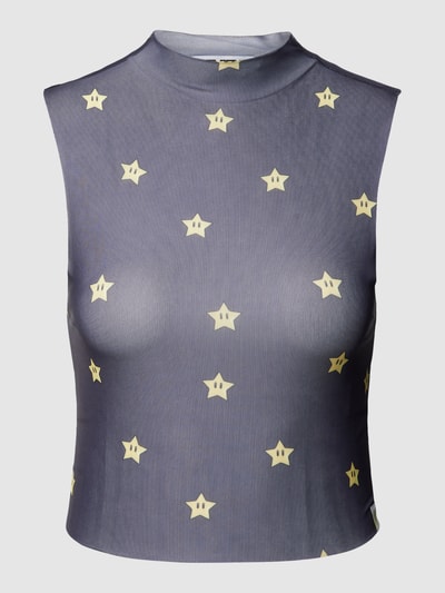 Review Mesh top met STAR-print Zwart - 2