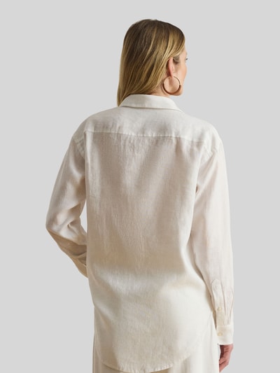 Lauren Ralph Lauren Bluzka z długim rękawem o kroju relaxed fit z haftem angielskim Écru melanż 5