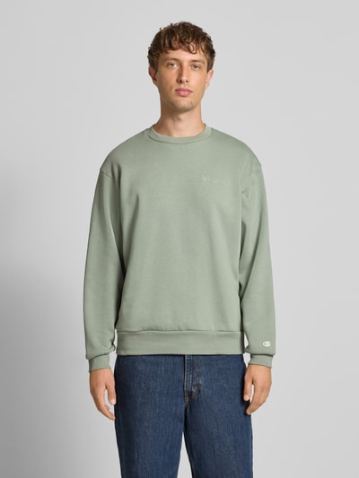 CHAMPION Sweatshirt met labelstitching Lindegroen - 4