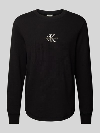 Calvin Klein Jeans Longsleeve mit Logo-Stitching Black 2