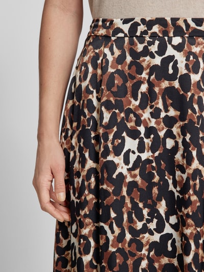 s.Oliver BLACK LABEL Relaxed Fit Midi-Rock aus reiner Baumwolle mit Leo-Print Black 3