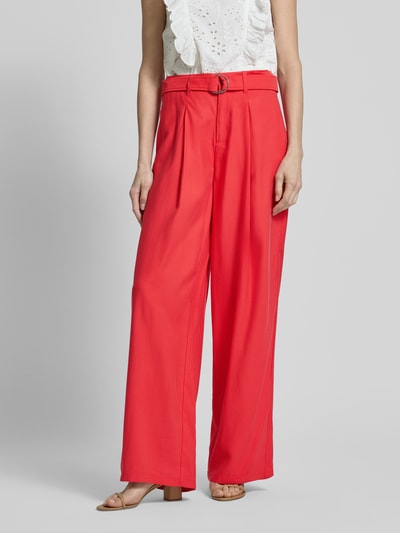 s.Oliver RED LABEL Wide-Leg-Hose mit Stoffgürtel Rot 4