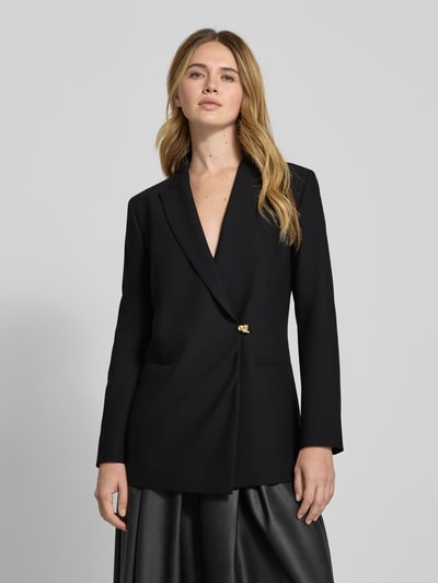 HUGO Getailleerde lange blazer met wikkellook, model 'AMEANE' Zwart - 4