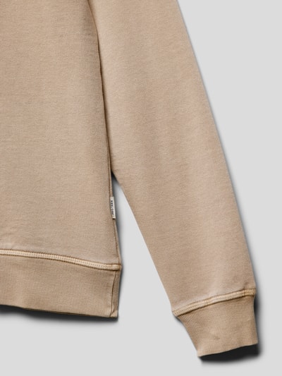 Mango Sweatshirt mit gerippten Abschlüssen Modell 'mauro' Camel 2