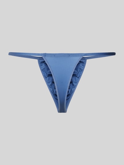 HOM String im unifarbenen Design Modell 'Plumes' Blau 3