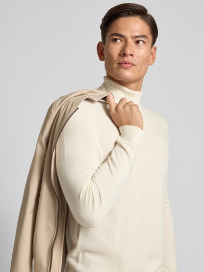 Christian Berg Men Strickpullover aus reinem Kaschmir Offwhite Melange 3