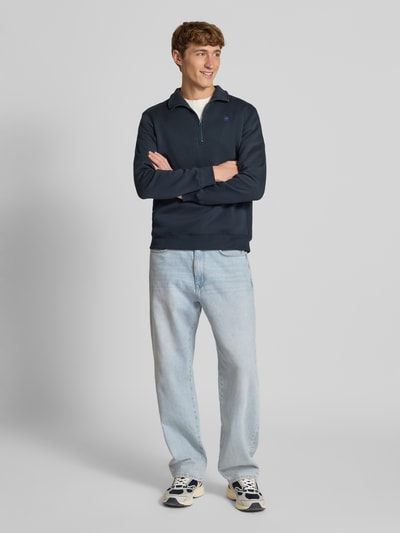 G-Star Raw Sweatshirt mit Troyer-Kragen und Logo-Stitching Marine 1