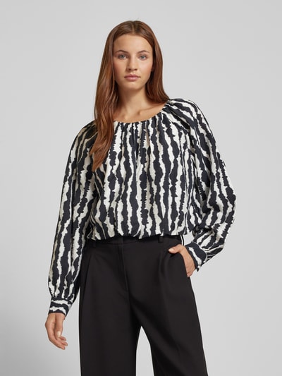 YAS Relaxed fit blouse met plooien, model 'ZENA' Zwart - 4