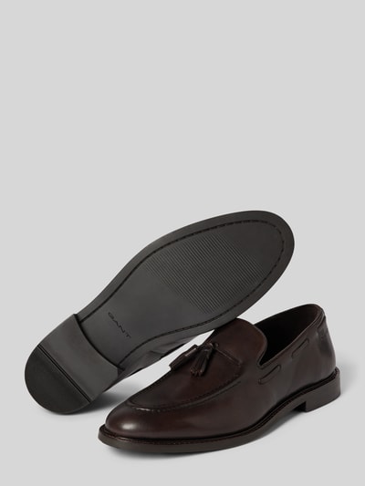 Gant Loafers van leer, model 'Lozham' Donkerbruin - 4