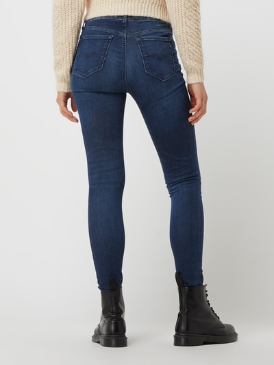 Replay Skinny fit jeans met stretch, model 'Luzien' Donkerblauw - 5