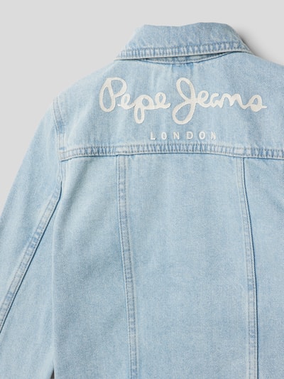 Pepe Jeans Jeansjacke mit ausgefranstem Saum Modell 'ISA' Blau 2