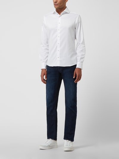 Eterna Slim Fit Business-Hemd aus Twill Weiss 1