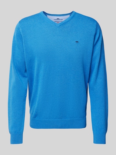 Fynch-Hatton Strickpullover mit Logo-Stitching Blau 2