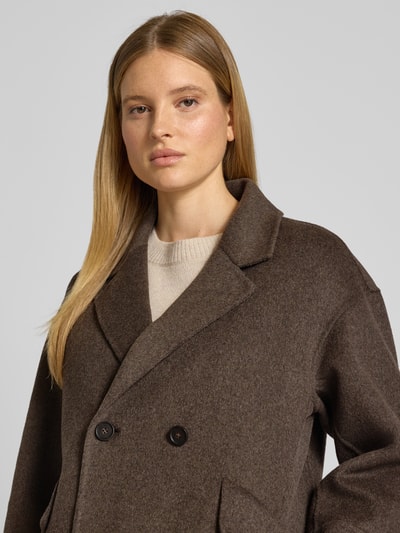 OPUS Płaszcz wełniany z kołnierzem z połami model ‘Havilda’ Jasnobrązowy 3
