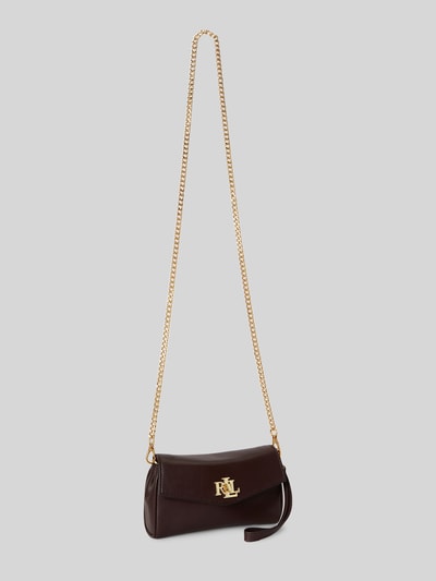 Lauren Ralph Lauren Schoudertas van echt leer met afneembare draagketting Donkerbruin - 3