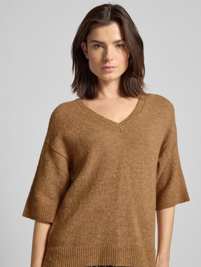 Smith and Soul Gebreid shirt van wolmix met V-hals Beige - 3