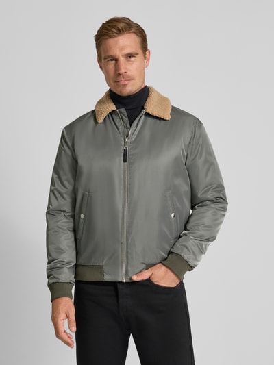 MCNEAL Regular fit jack met platte kraag Rietgroen - 4