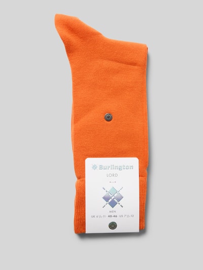 Burlington Socken mit Label-Applikation Orange 3