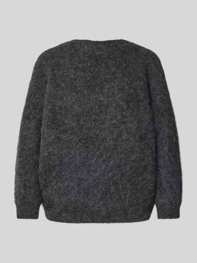 Bash Sweter z dzianiny z prążkowanymi wykończeniami Antracytowy 2