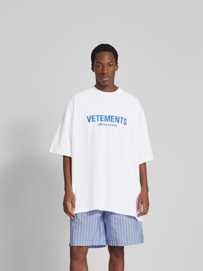 VETEMENTS Oversized T-Shirt mit Label-Print Weiss 4