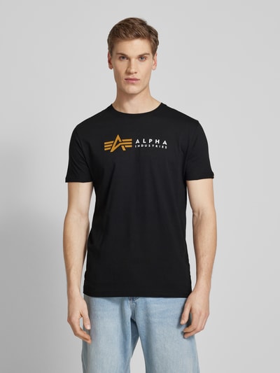 Alpha Industries T-shirt z nadrukiem z logo Czarny 4