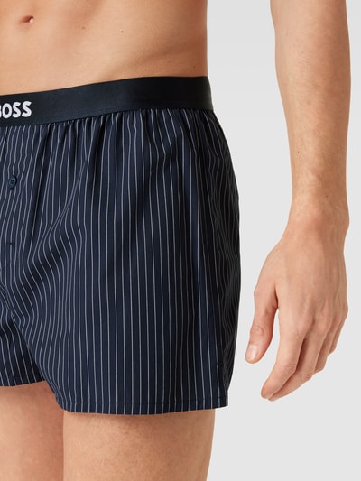 BOSS Boxershorts mit Logo-Bund im 2er-Pack Marine 3