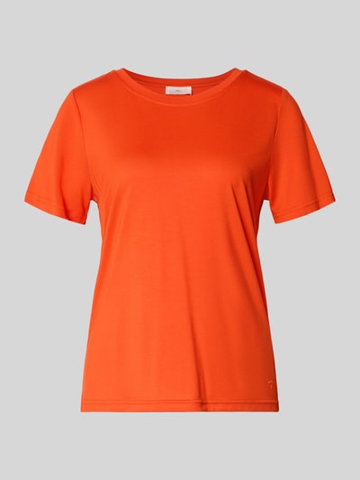 Produktfoto, T-Shirt mit Rundhalsausschnitt von Fynch-Hatton in leuchtendem Orange, glatte Textur, Relaxed Fit, kurzärmlig, Damen