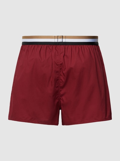 BOSS Boxershort met logo in band in een set van 2 stuks, model 'Boxer' Donkerrood - 3