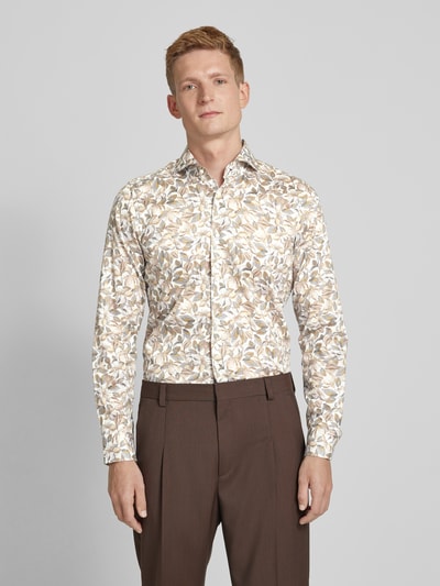 JOOP! Slim fit zakelijk overhemd met all-over motief Geel - 4