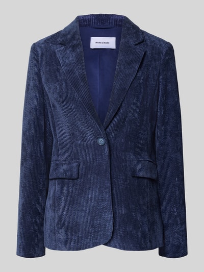 Productfoto, Slim Fit Blazer aus Cord mit Pattentaschen van MORE & MORE, donkerblauw, ribtextuur, reverskraag, knoopsluiting, dames blazer