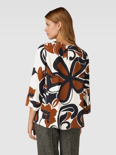 Luisa Cerano Blusenshirt aus Viskose mit Allover-Muster Offwhite 5