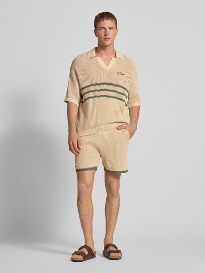 PROHIBITED Gebreide korte broek met labelstitching Offwhite - 1