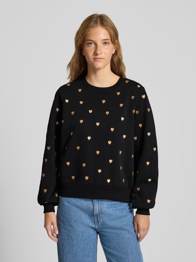 Only Regular Fit Sweatshirt aus Baumwoll-Mix Modell 'ATIKA' Black 4