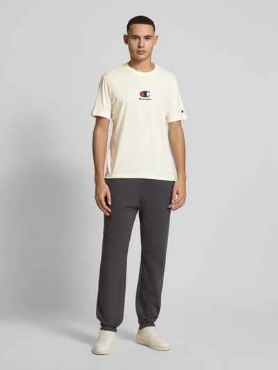 CHAMPION T-Shirt mit Label-Stitching Offwhite 1