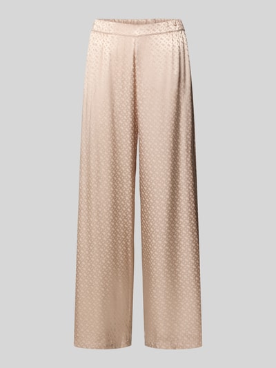 BOSS Wide Leg Pyjama-Hose aus reiner Viskose Modell 'MONOGRAM_PANTS' Beige 1