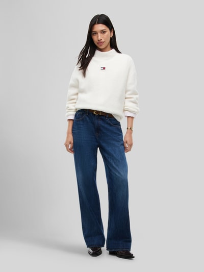 Tommy Jeans Relaxed Fit Pullover mit Alpaka-Anteil Weiss 1